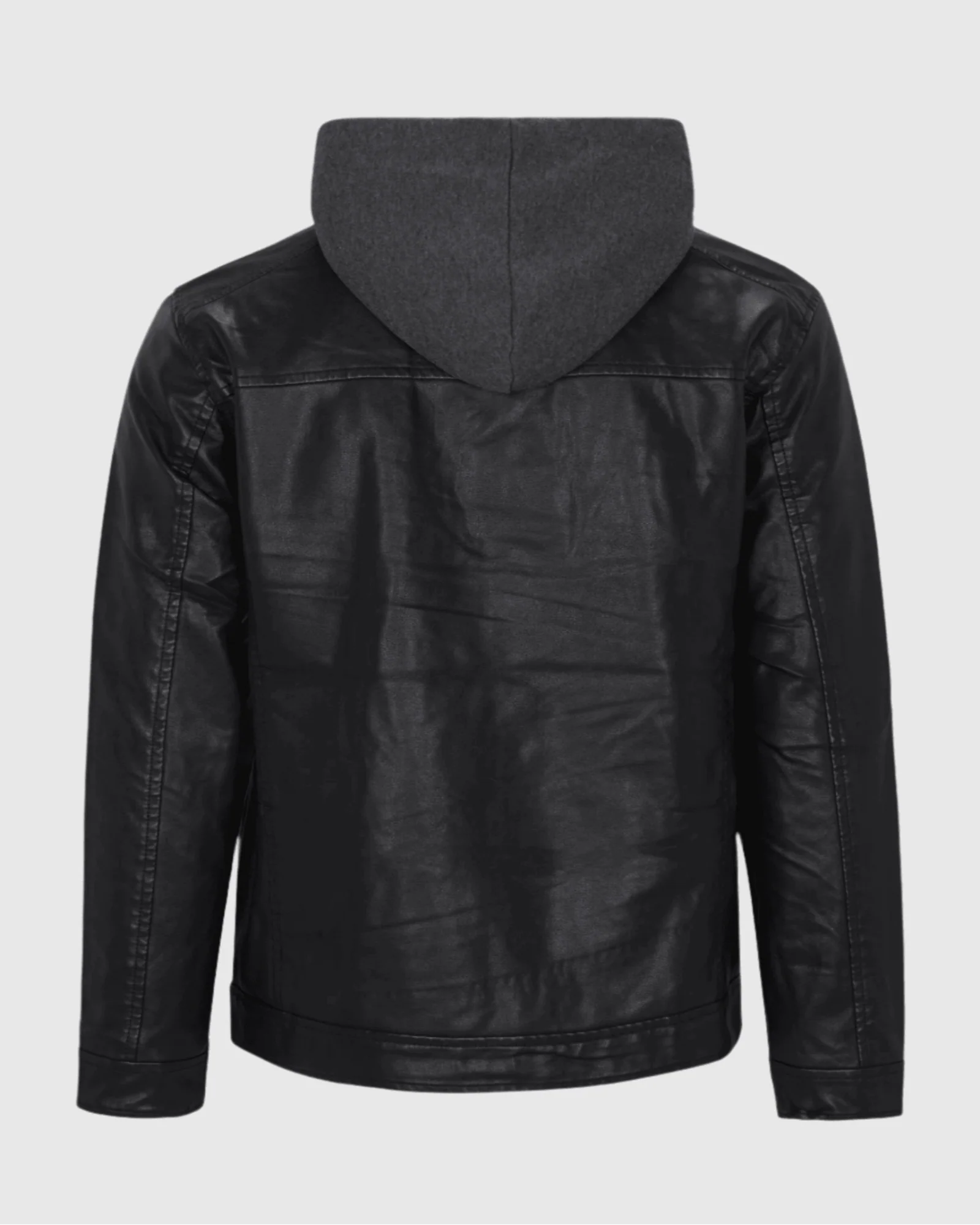 MEN'S ACE VEGAN LEATHER HOODED JACKET - Image 5