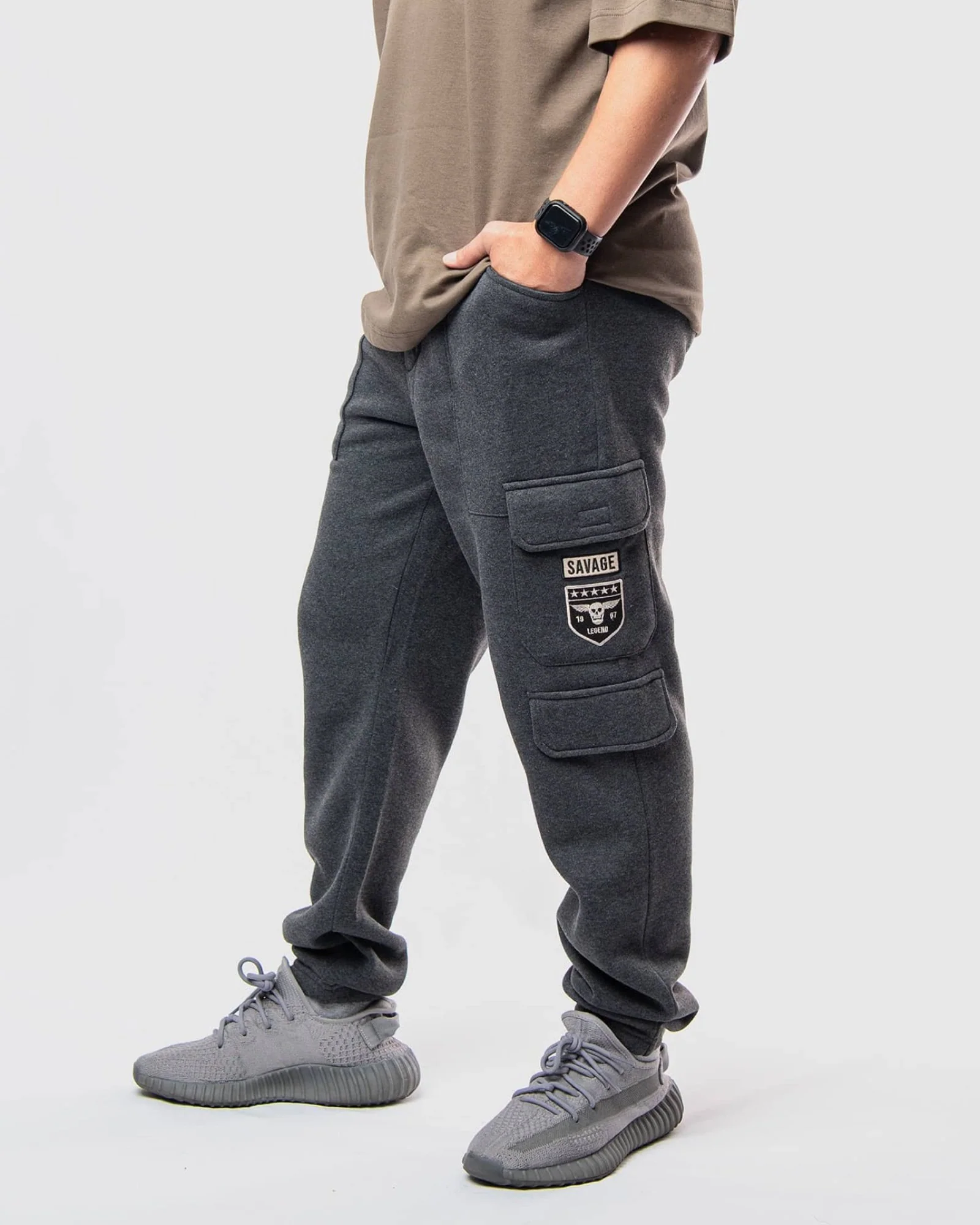 MEN'S GEDALIAH FLEECE CARGO JOGGERS - Image 2